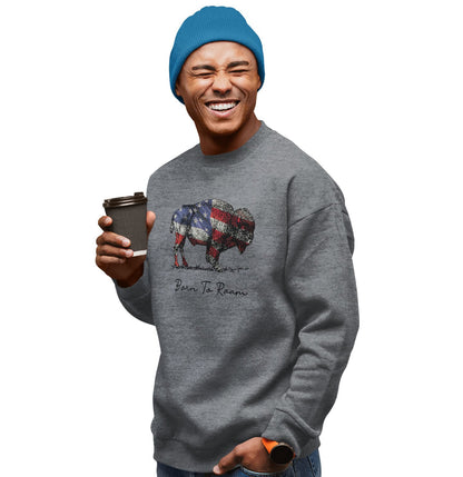 Buffalo Flag Overlay - Adult Unisex Crewneck Sweatshirt