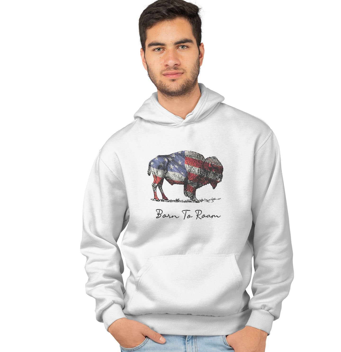 Buffalo Flag Overlay - Adult Unisex Hoodie Sweatshirt