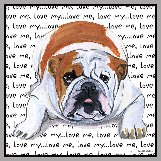 Bulldog Love Text - Women's V-Neck T-Shirt