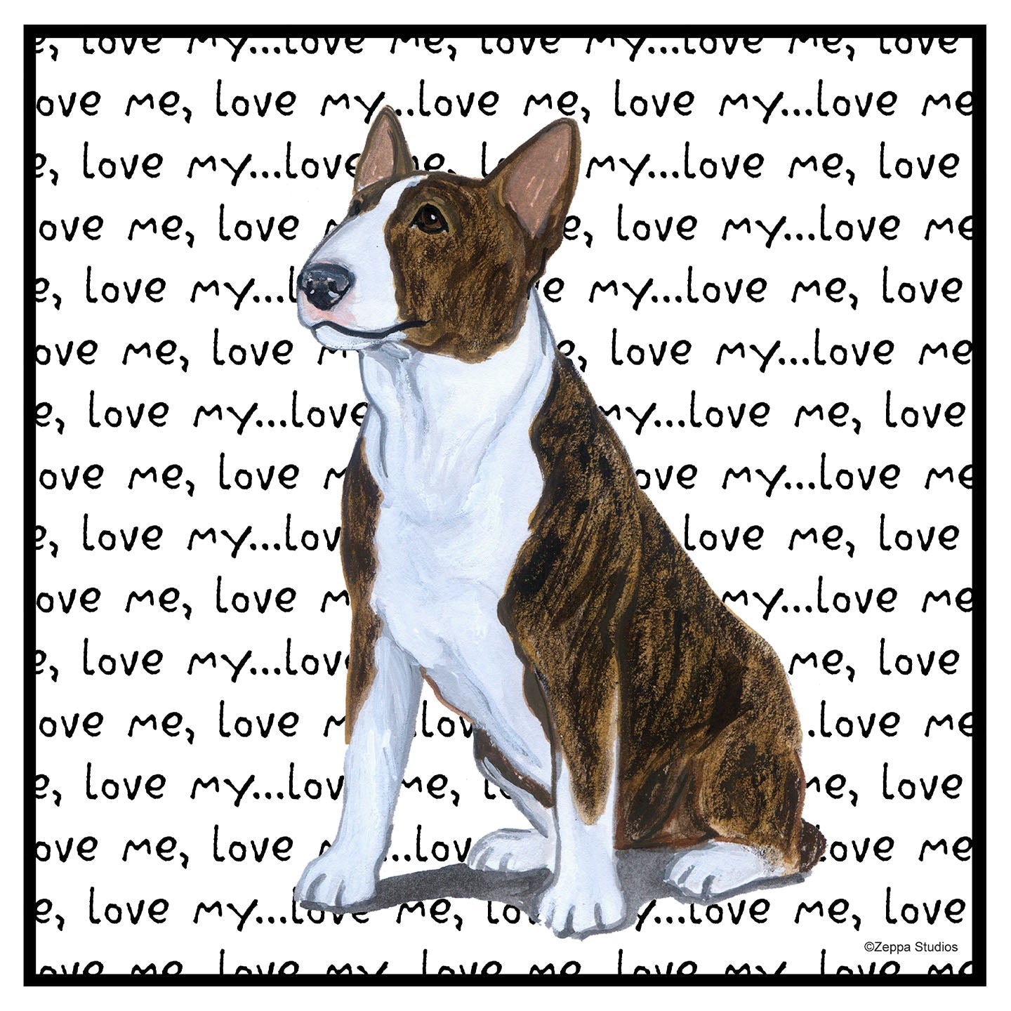 Bull Terrier Love Text - Women's V-Neck Long Sleeve T-Shirt