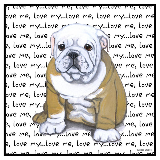 Bulldog Puppy Love Text - Women's V-Neck Long Sleeve T-Shirt