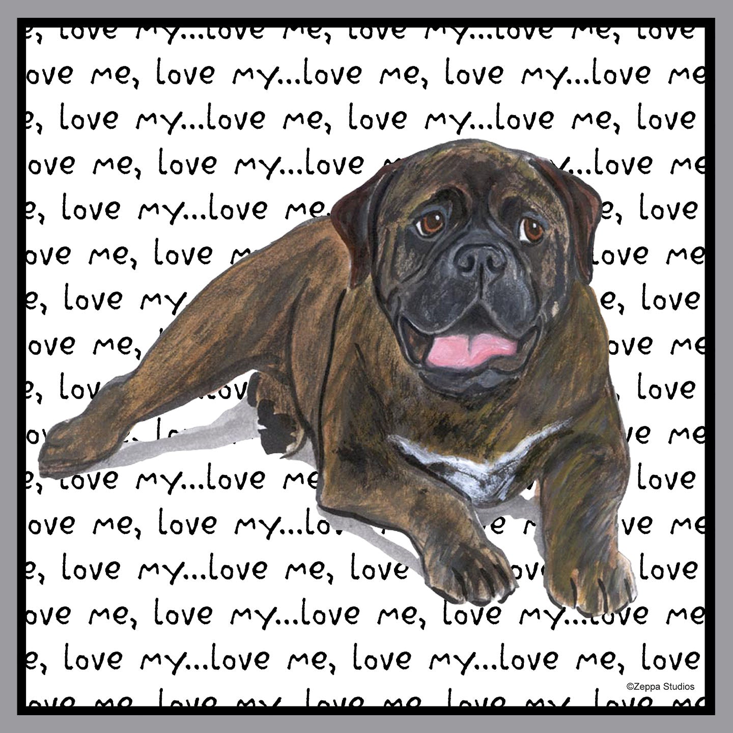 Bullmastiff Love Text - Adult Unisex Crewneck Sweatshirt