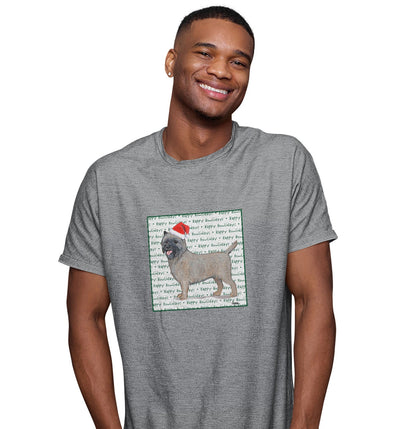 Cairn Terrier Happy Howlidays Text - Adult Unisex T-Shirt