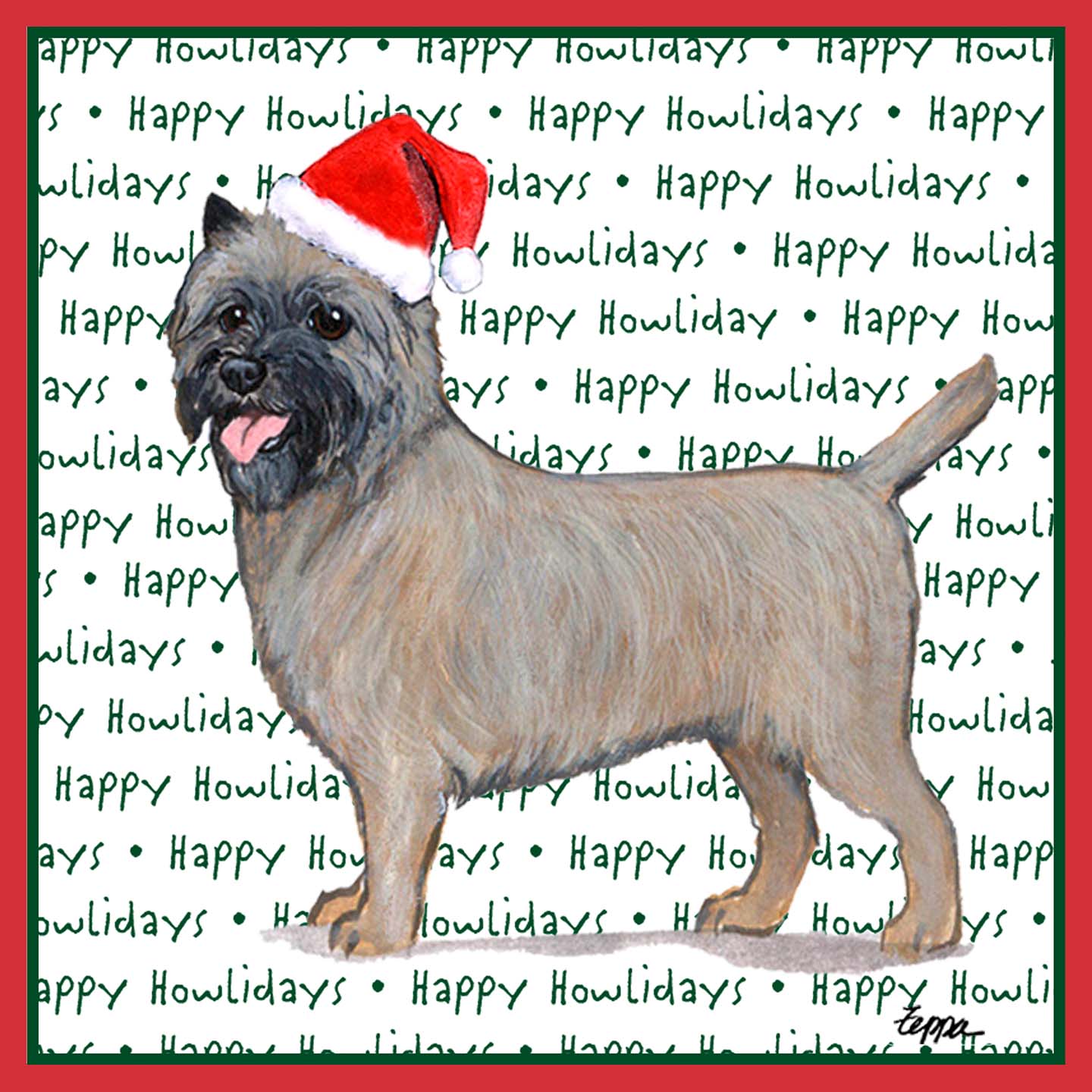 Cairn Terrier Happy Howlidays Text - Kids' Unisex T-Shirt