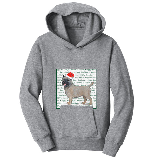 Cairn Terrier Happy Howlidays Text - Kids' Unisex Hoodie Sweatshirt