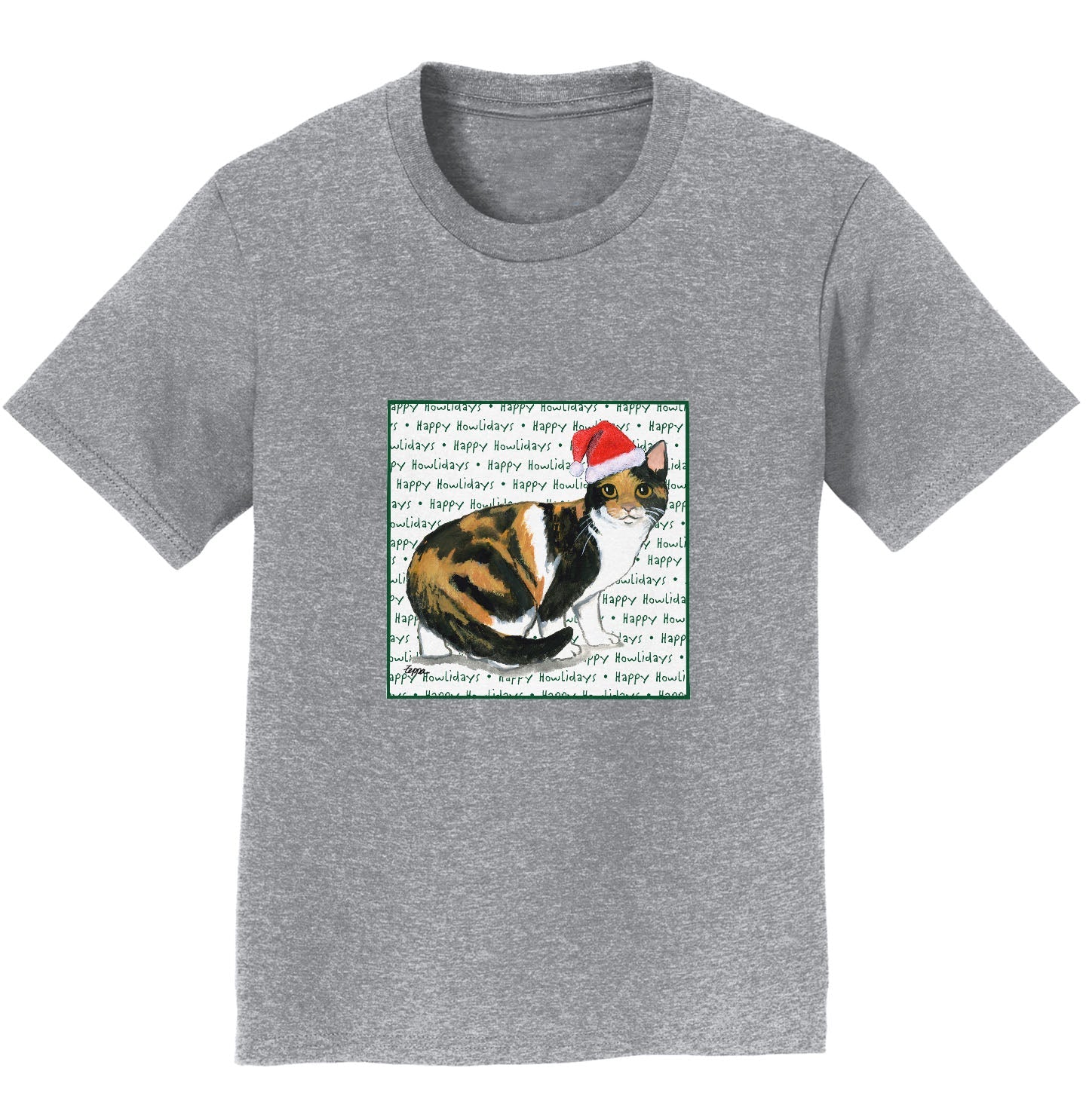 Calico Cat Happy Howlidays Text - Kids' Unisex T-Shirt