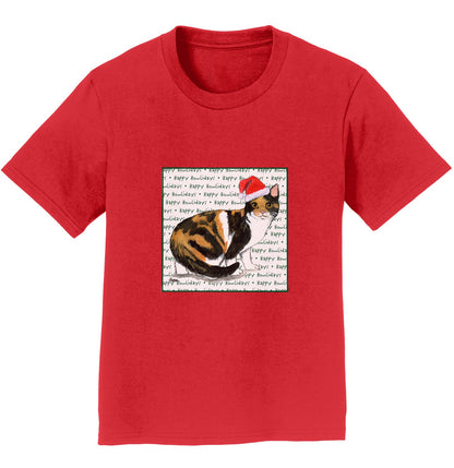 Calico Cat Happy Howlidays Text - Kids' Unisex T-Shirt