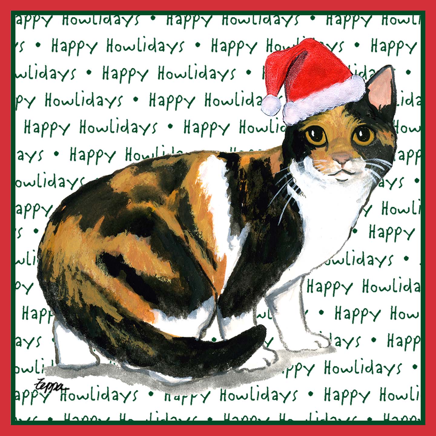 Calico Cat Happy Howlidays Text - Kids' Unisex T-Shirt