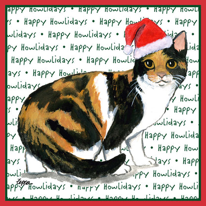 Calico Cat Happy Howlidays Text - Kids' Unisex T-Shirt