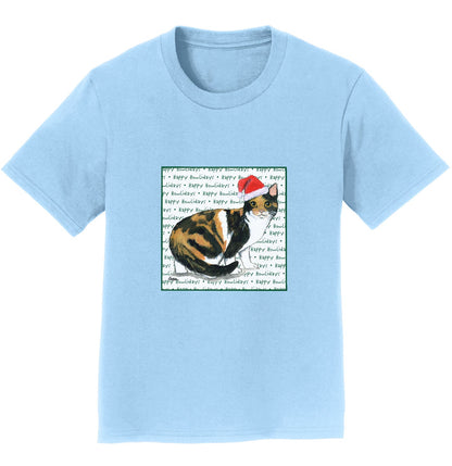 Calico Cat Happy Howlidays Text - Kids' Unisex T-Shirt