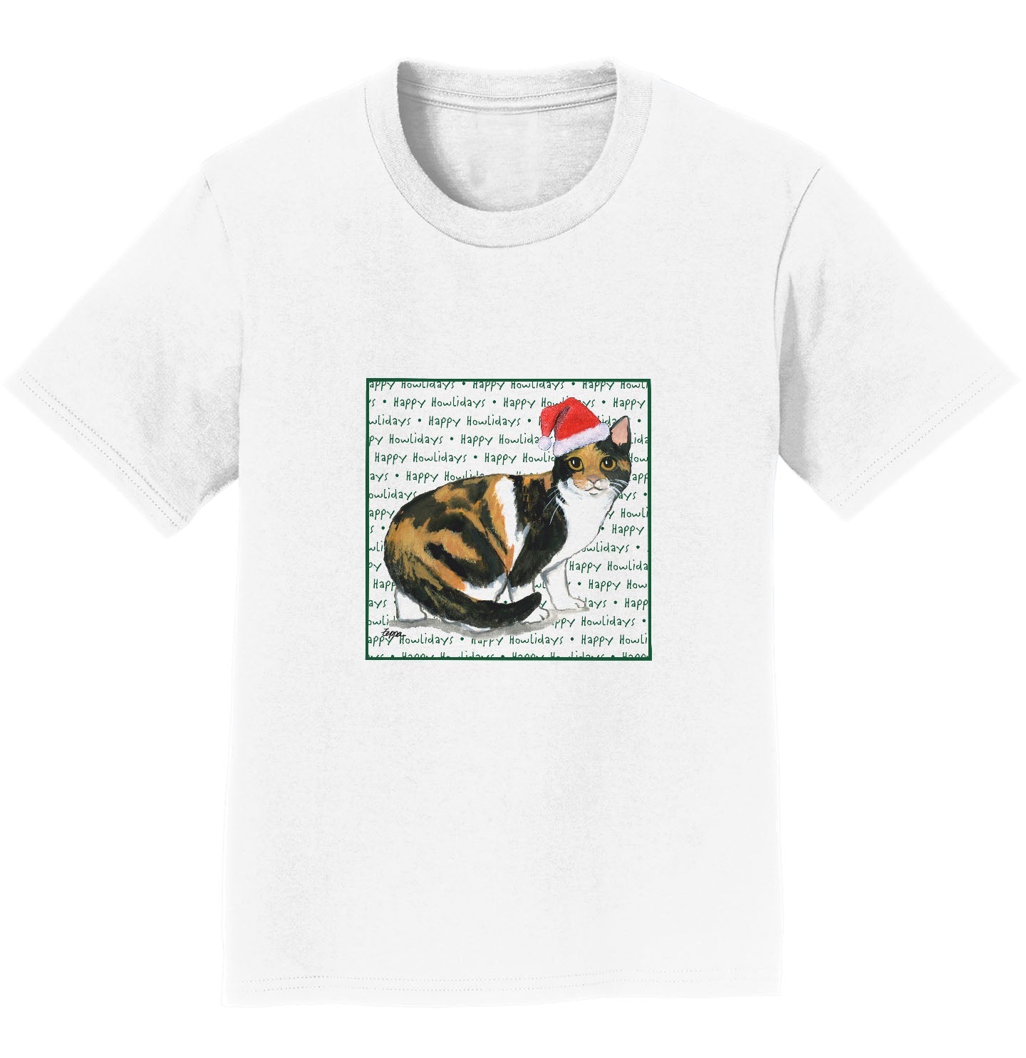 Calico Cat Happy Howlidays Text - Kids' Unisex T-Shirt