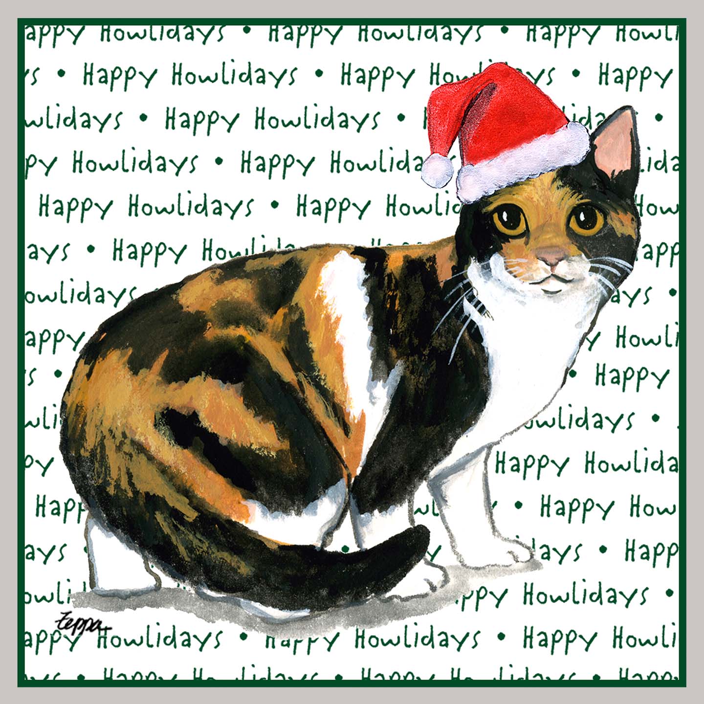 Calico Cat Happy Howlidays Text - Kids' Unisex Hoodie Sweatshirt