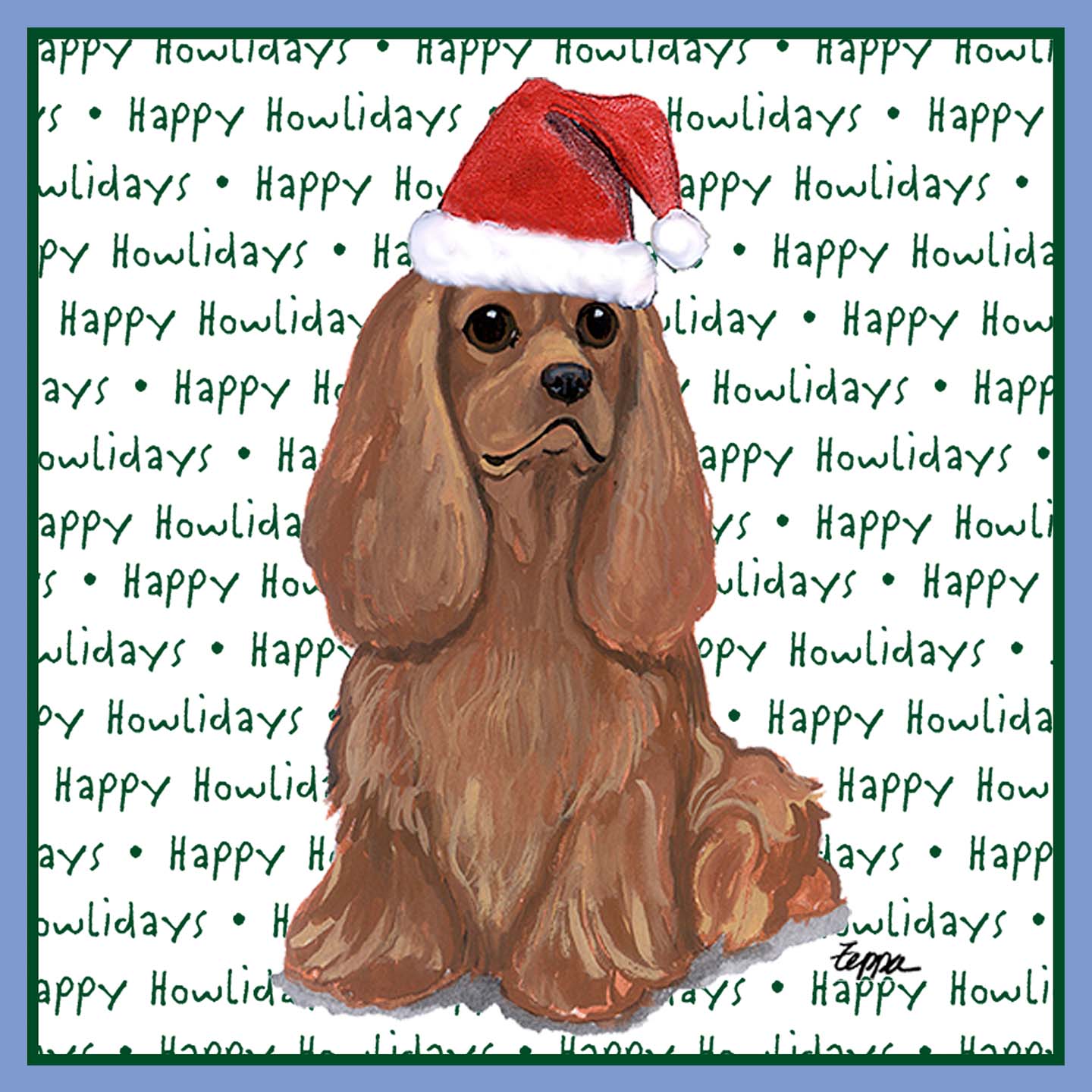 Cavalier King Charles Spaniel (Ruby) Happy Howlidays Text - Women's Tri-Blend T-Shirt