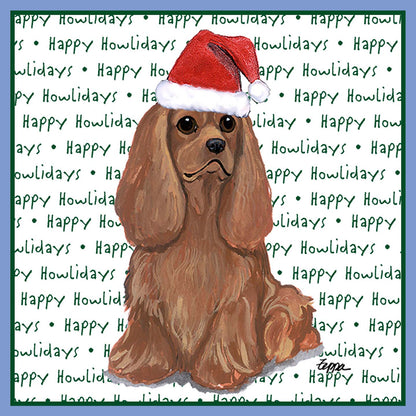 Cavalier King Charles Spaniel (Ruby) Happy Howlidays Text - Women's Tri-Blend T-Shirt
