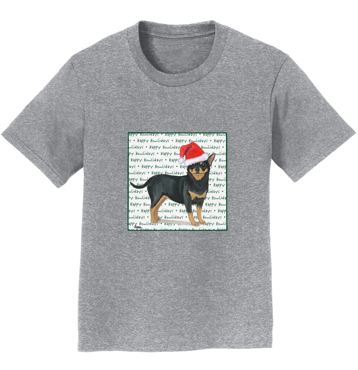 Chihuahua Happy Howlidays Text - Kids' Unisex T-Shirt