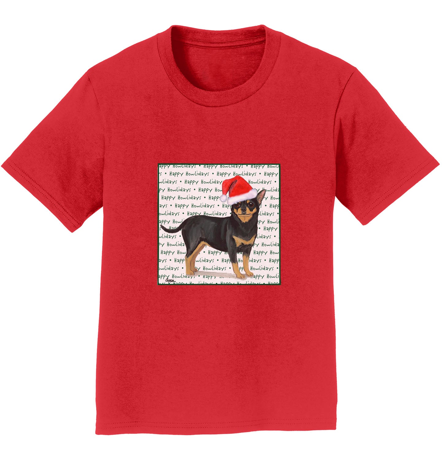 Chihuahua Happy Howlidays Text - Kids' Unisex T-Shirt