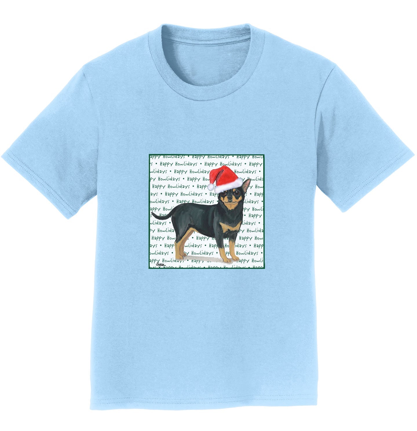 Chihuahua Happy Howlidays Text - Kids' Unisex T-Shirt