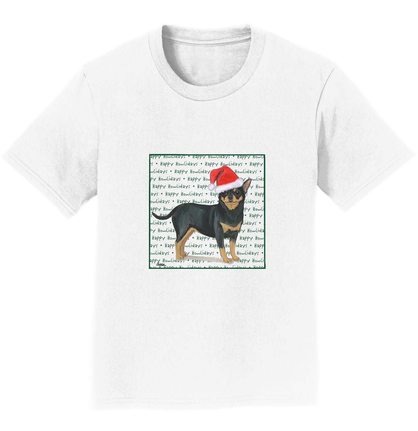 Chihuahua Happy Howlidays Text - Kids' Unisex T-Shirt