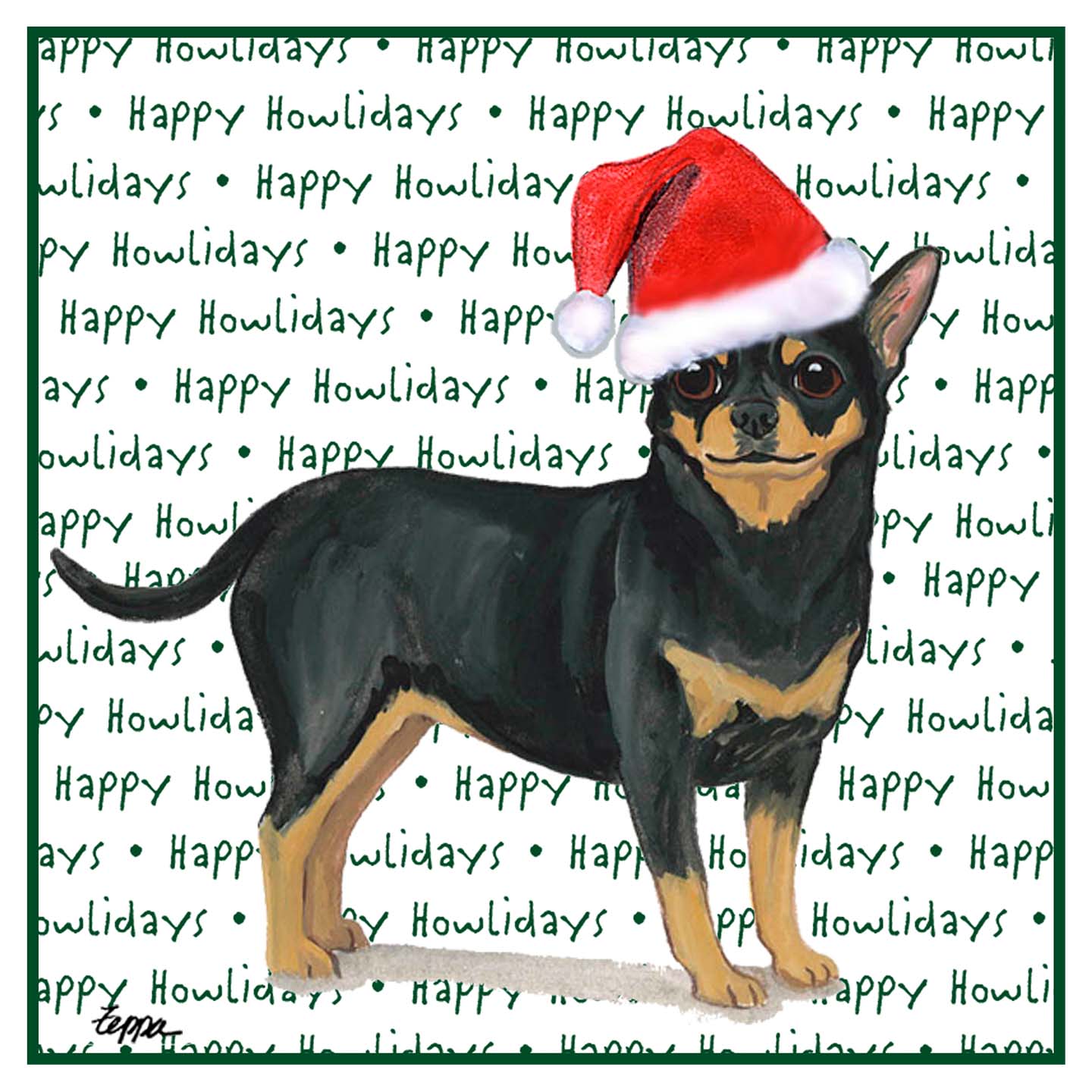Chihuahua Happy Howlidays Text - Adult Unisex Hoodie Sweatshirt