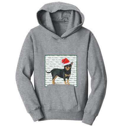 Chihuahua Happy Howlidays Text - Kids' Unisex Hoodie Sweatshirt