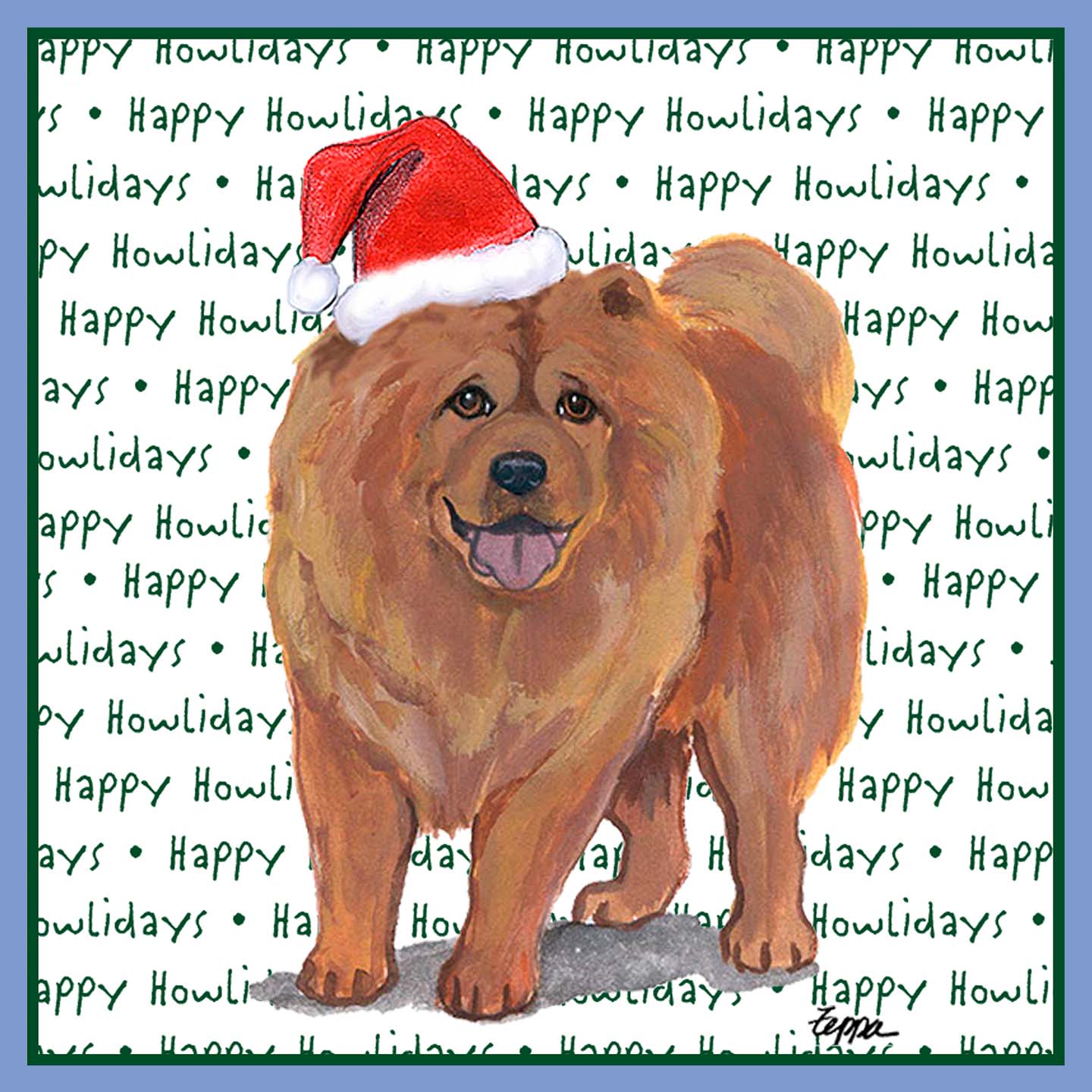 Chow Chow Happy Howlidays Text - Women's Tri-Blend T-Shirt