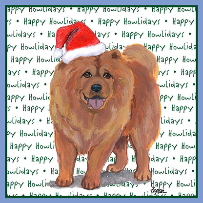 Chow Chow Happy Howlidays Text - Women's Tri-Blend T-Shirt