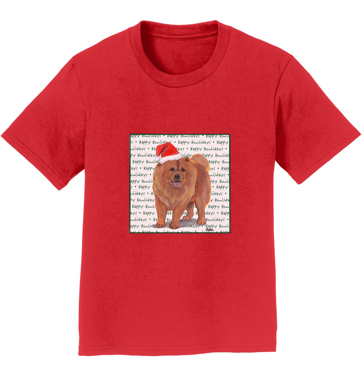 Chow Chow Happy Howlidays Text - Kids' Unisex T-Shirt