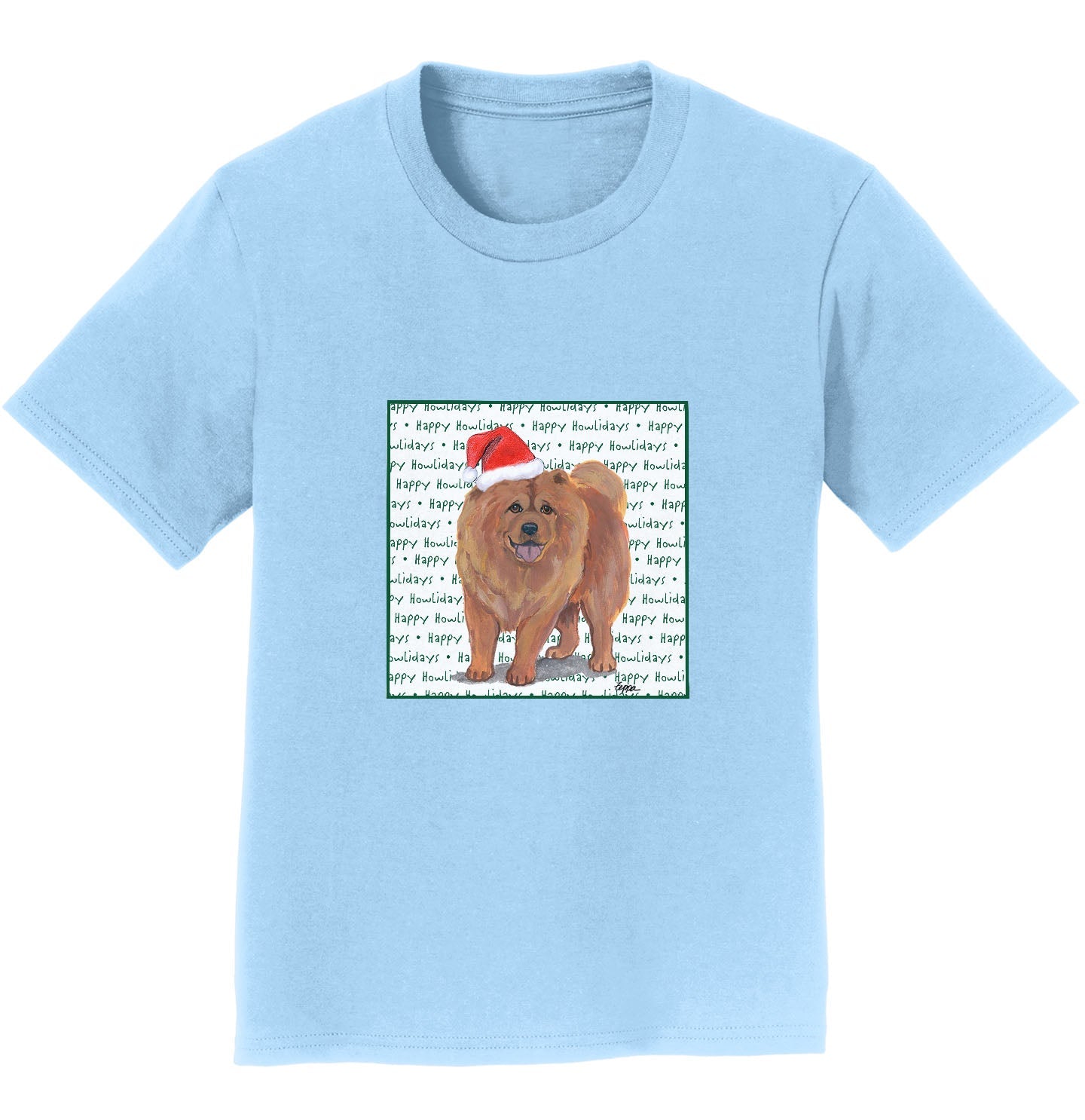 Chow Chow Happy Howlidays Text - Kids' Unisex T-Shirt
