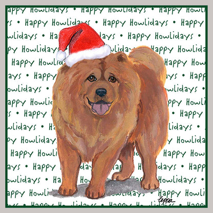 Chow Chow Happy Howlidays Text - Kids' Unisex Hoodie Sweatshirt