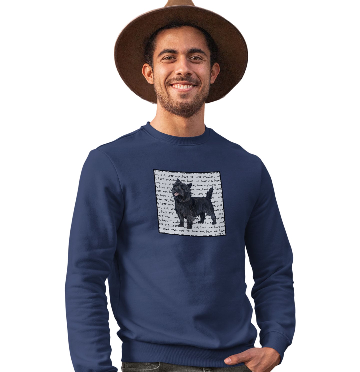 Cairn Terrier Love Text - Adult Unisex Crewneck Sweatshirt