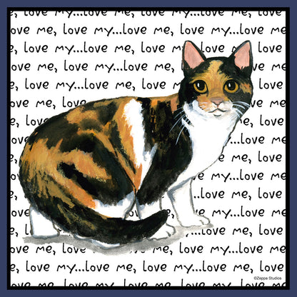 Calico Cat Love Text - Adult Unisex Crewneck Sweatshirt