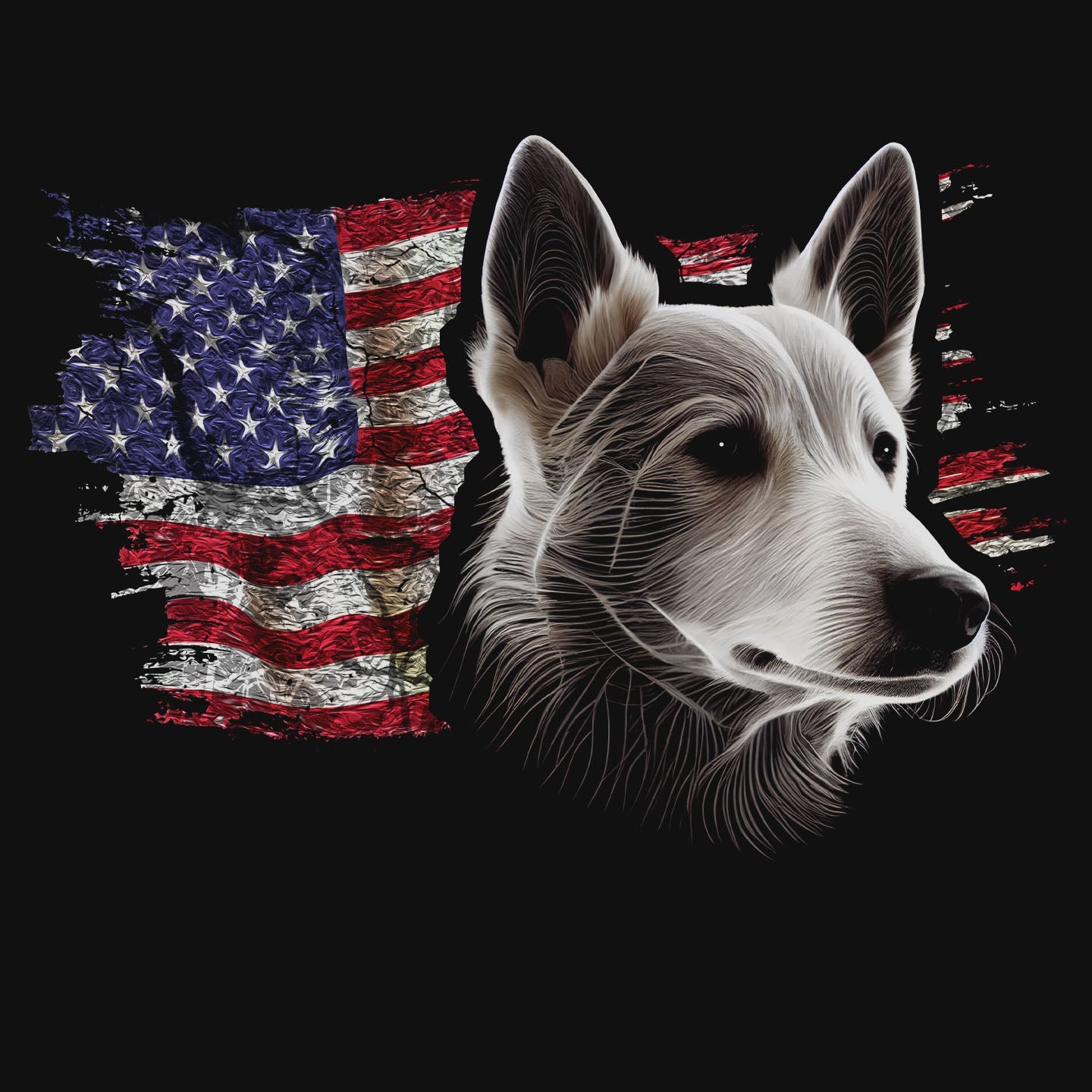 Patriotic Canaan Dog American Flag - Women's V-Neck T-Shirt
