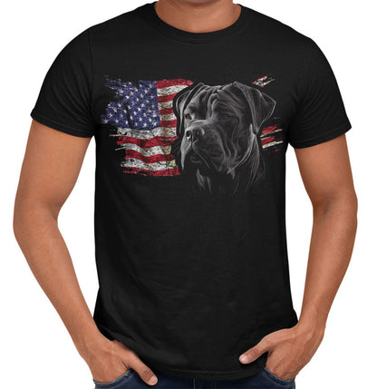 Patriotic Cane Corso American Flag - Adult Unisex T-Shirt
