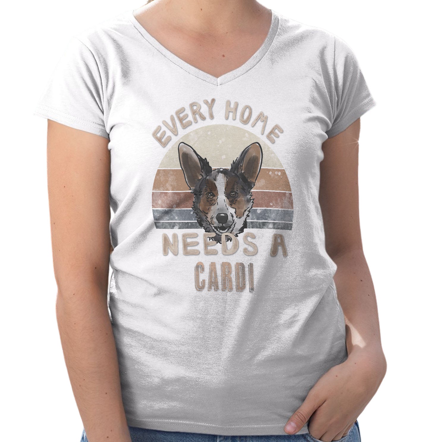 Every Home Needs a Cardigan Welsh Corgi - Women's V-Neck T-Shirt