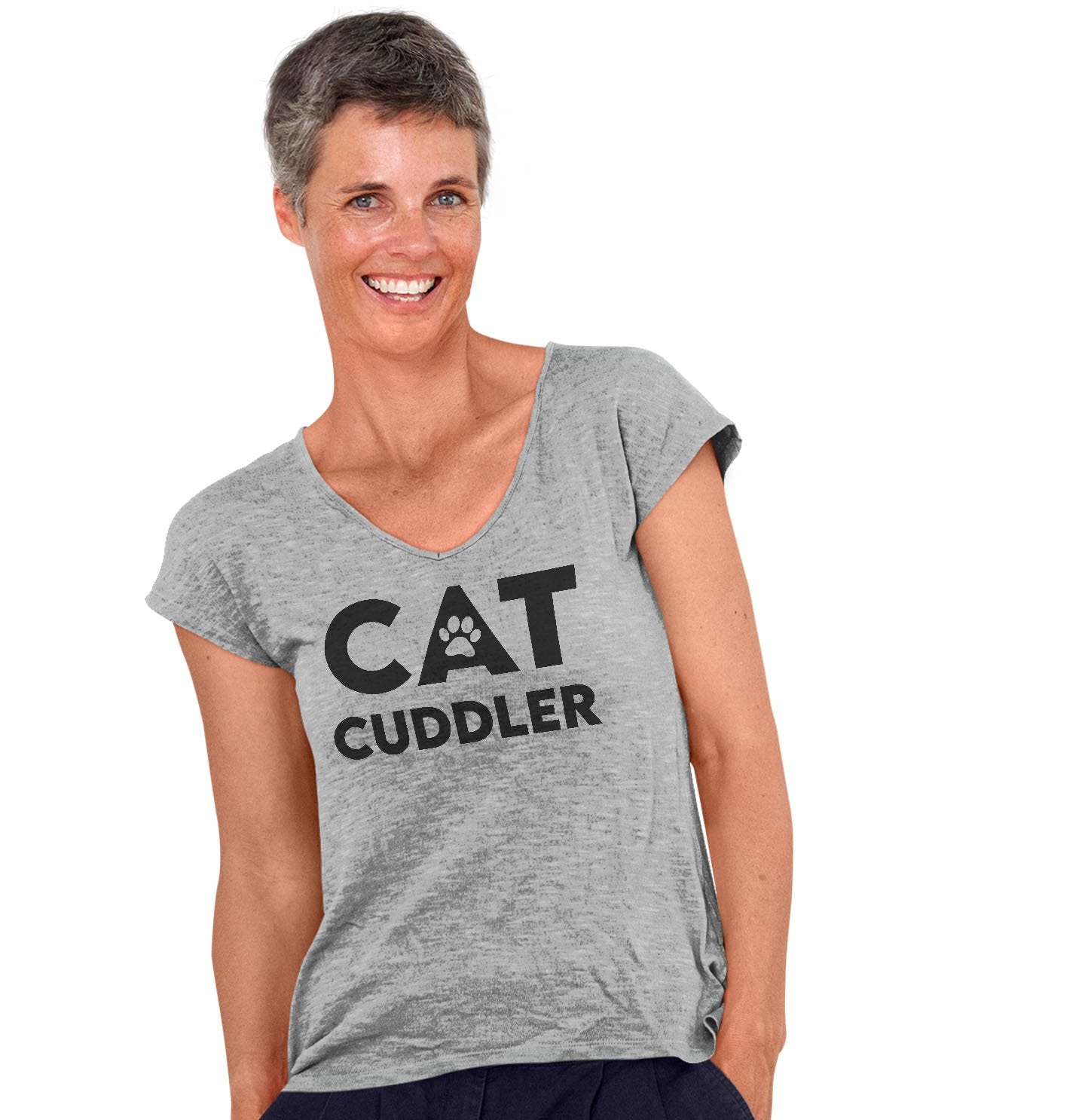 Cat Cuddler - Women's V-Neck T-Shirt