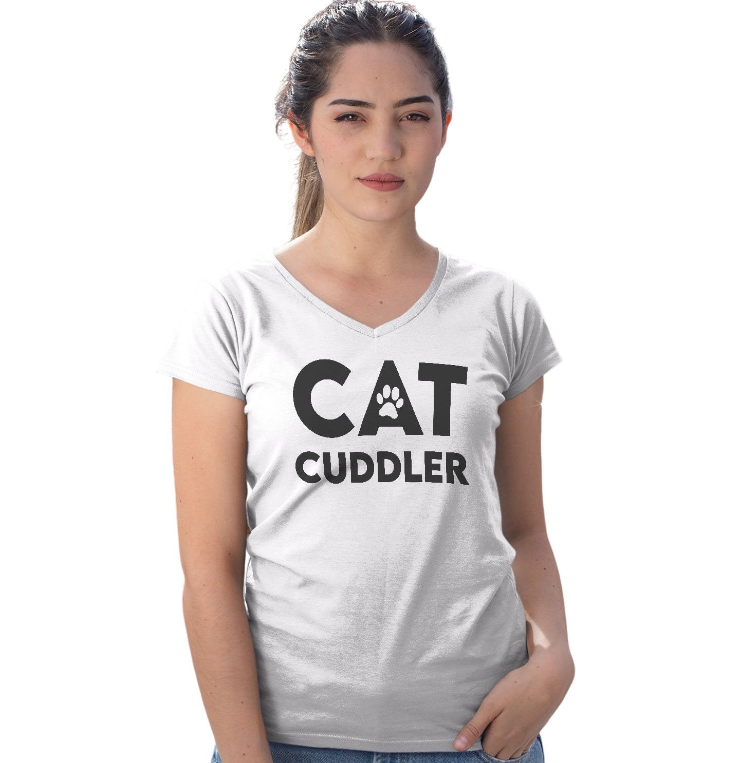 Cat Cuddler - Women's V-Neck T-Shirt