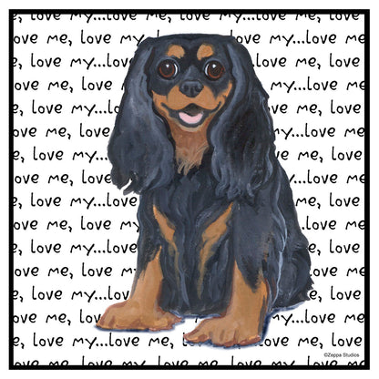 Black & Tan Cavalier Love Text - Women's V-Neck Long Sleeve T-Shirt