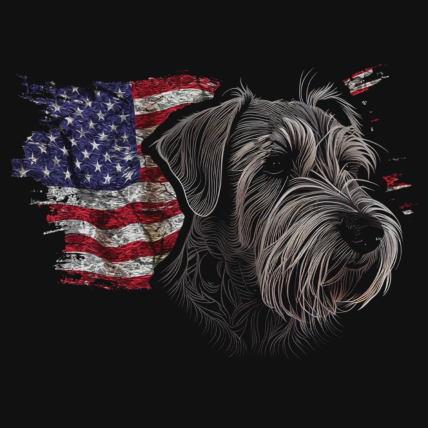 Patriotic Cesky Terrier American Flag - Women's V-Neck T-Shirt
