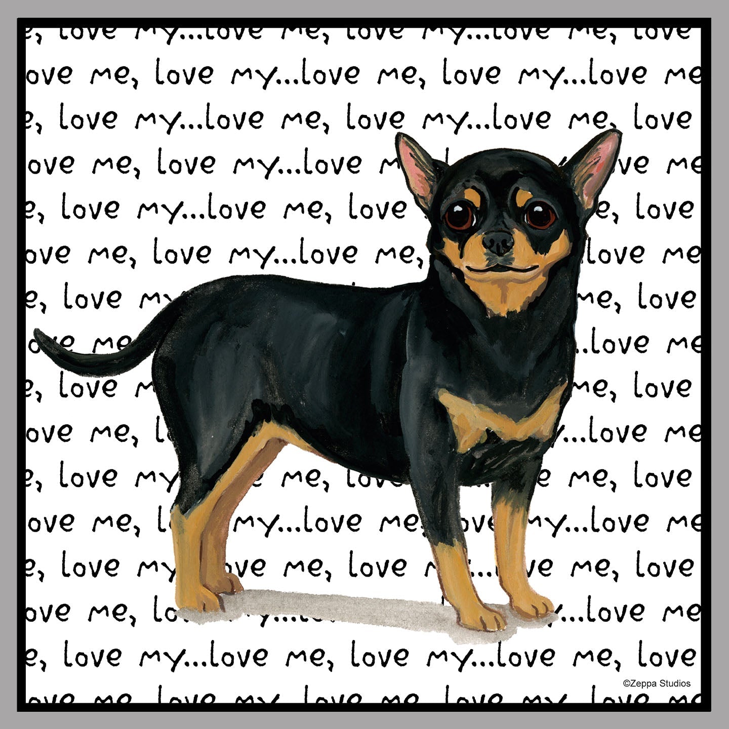 Chihuahua Love Text - Women's V-Neck T-Shirt