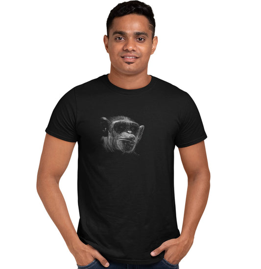 Chimp on Black - Adult Unisex T-Shirt