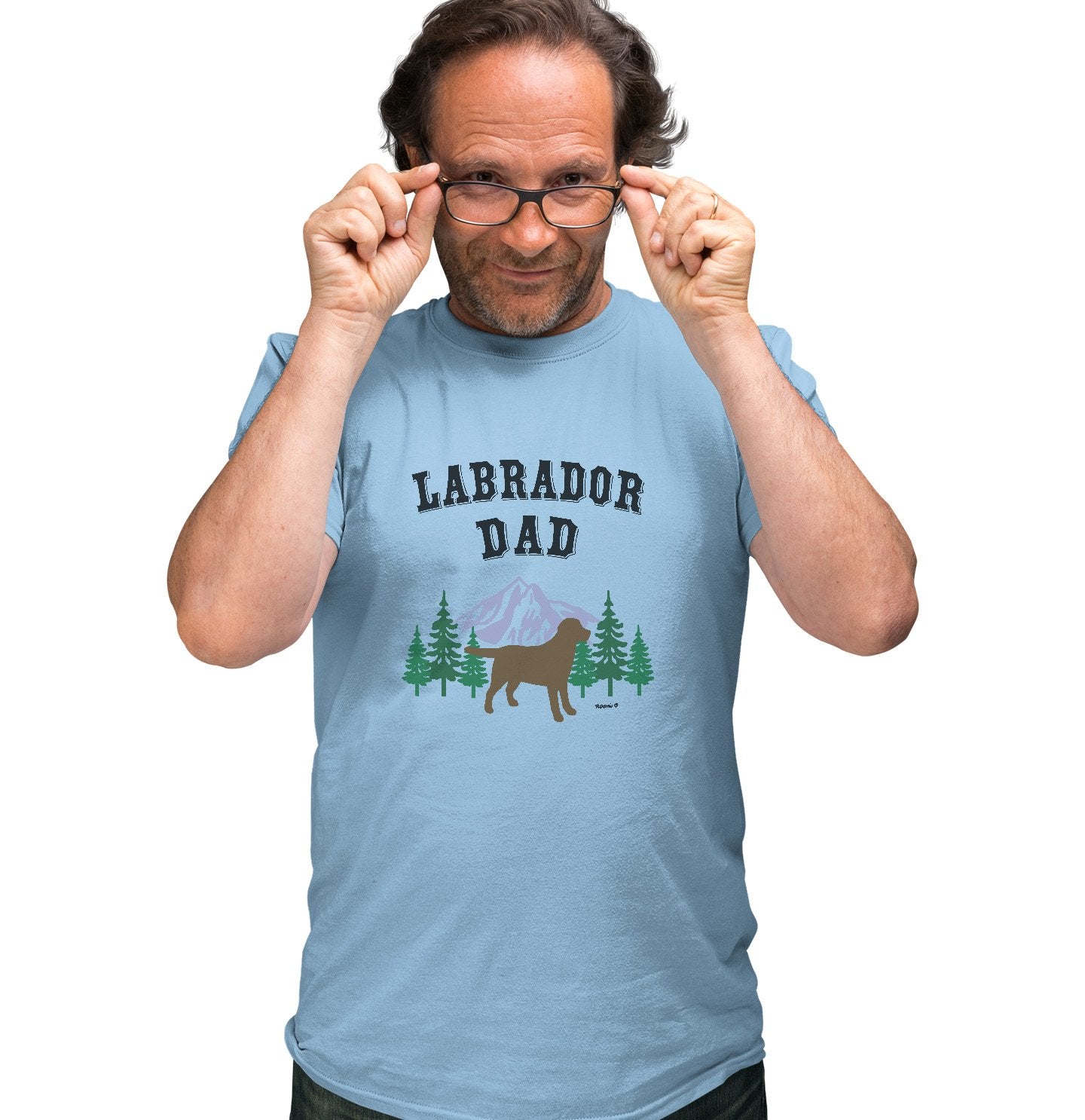 Chocolate Lab Dad Mountain - Adult Unisex T-Shirt