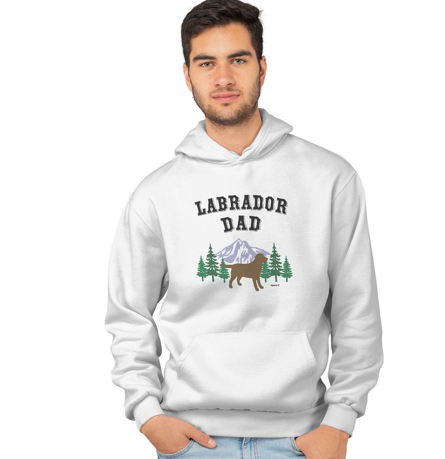 Chocolate Lab Dad Mountain - Adult Unisex Hoodie Sweatshirt