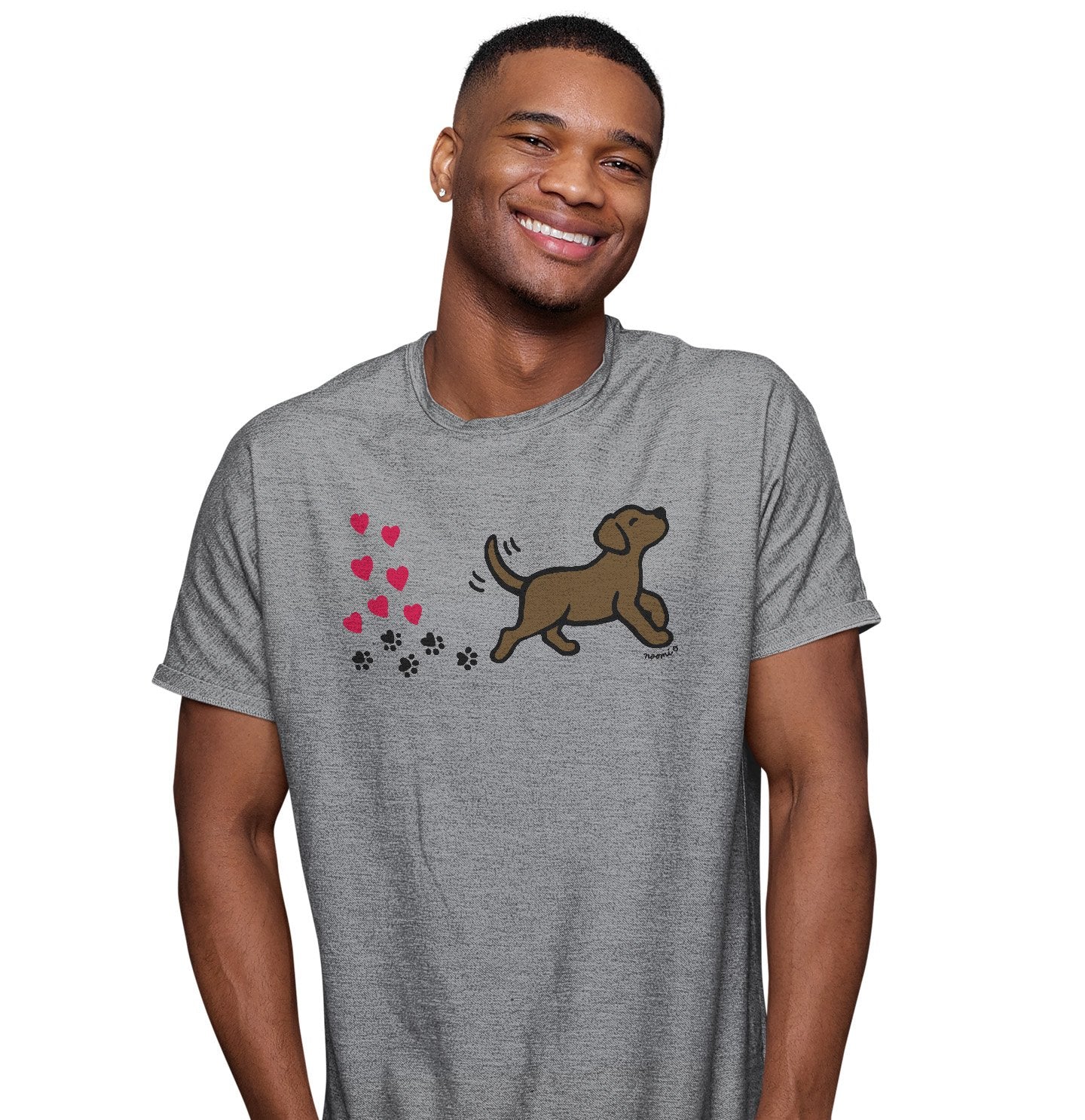 Chocolate Labrador Love Trail - Adult Unisex T-Shirt