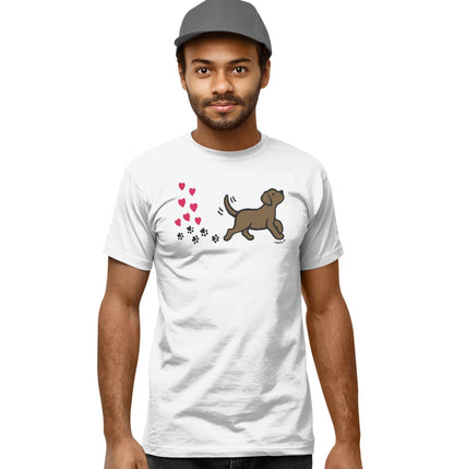 Chocolate Labrador Love Trail - Adult Unisex T-Shirt