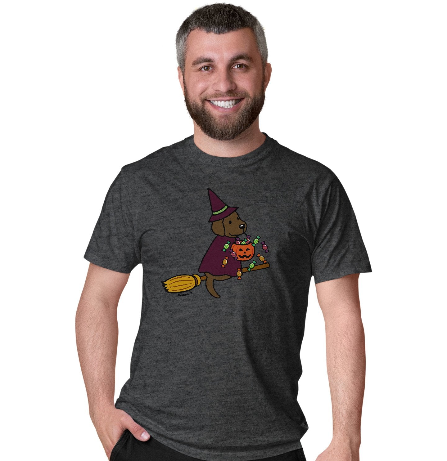 Chocolate Lab Witch - Halloween - Adult Unisex T-Shirt