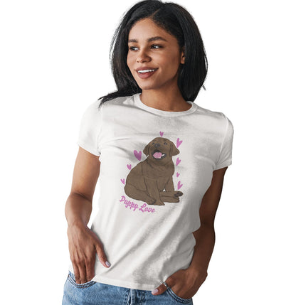 Chocolate Labrador Puppy Love - Women's Fitted T-Shirt