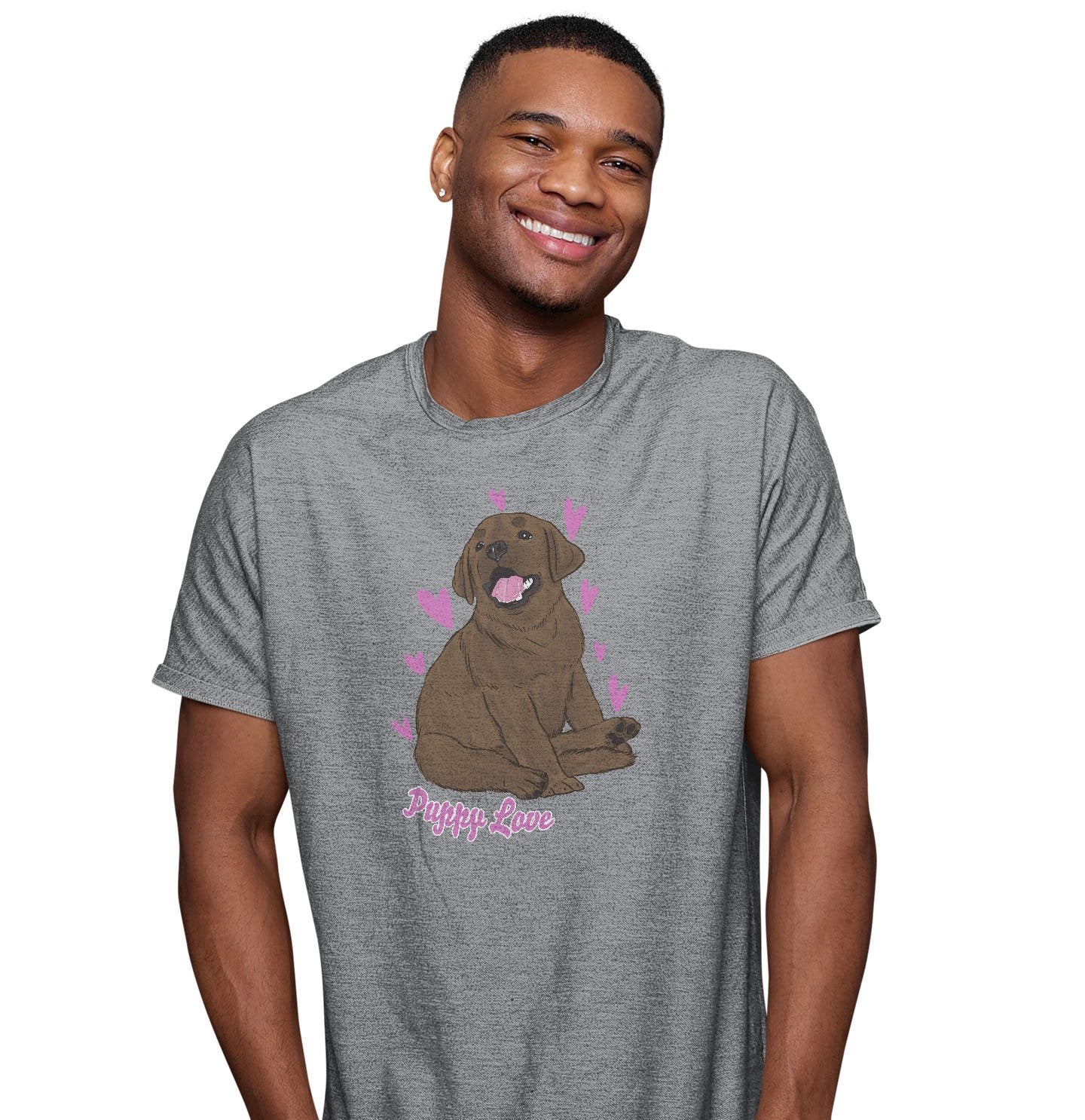 Chocolate Labrador Puppy Love - Adult Unisex T-Shirt