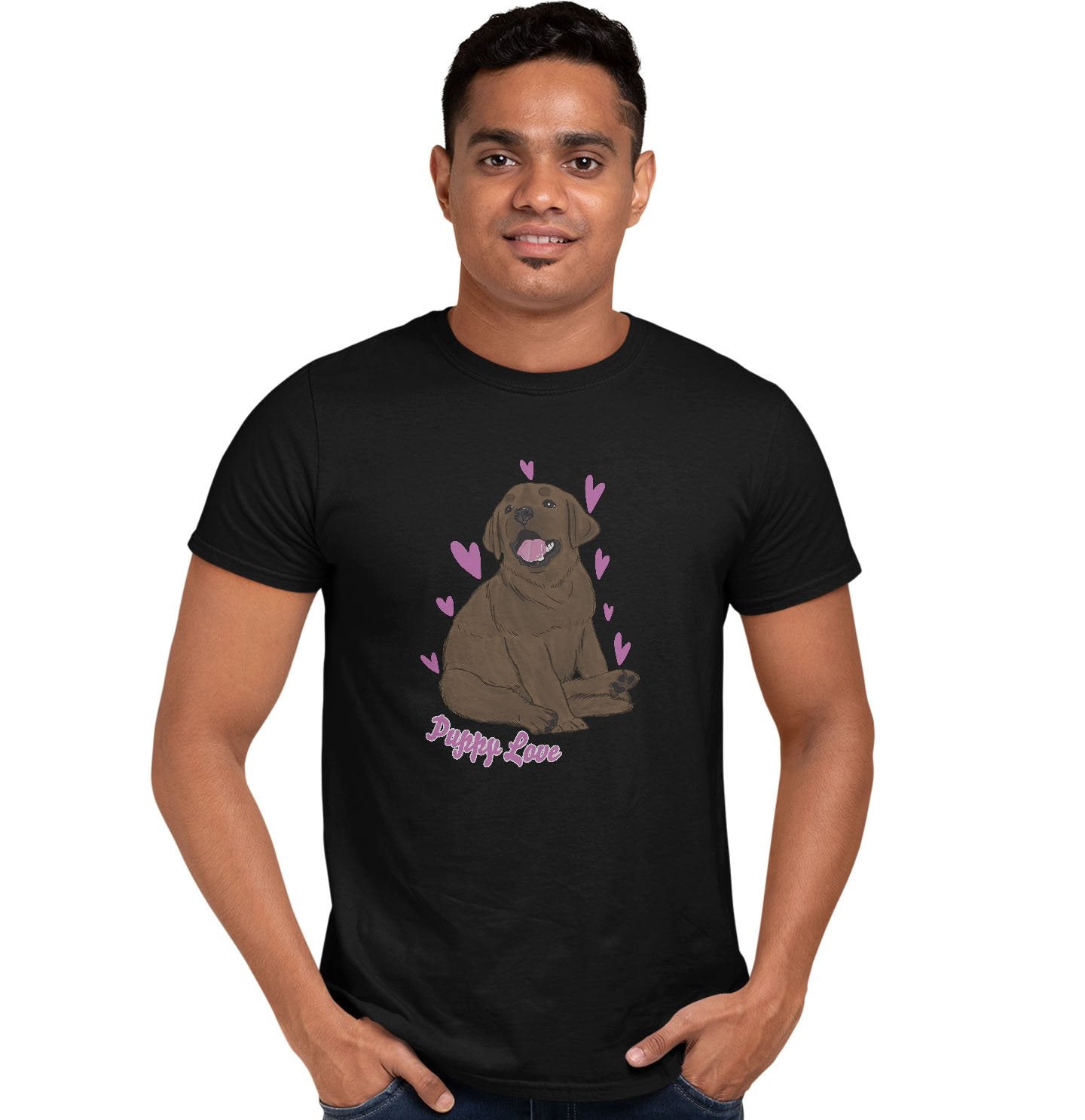 Chocolate Labrador Puppy Love - Adult Unisex T-Shirt