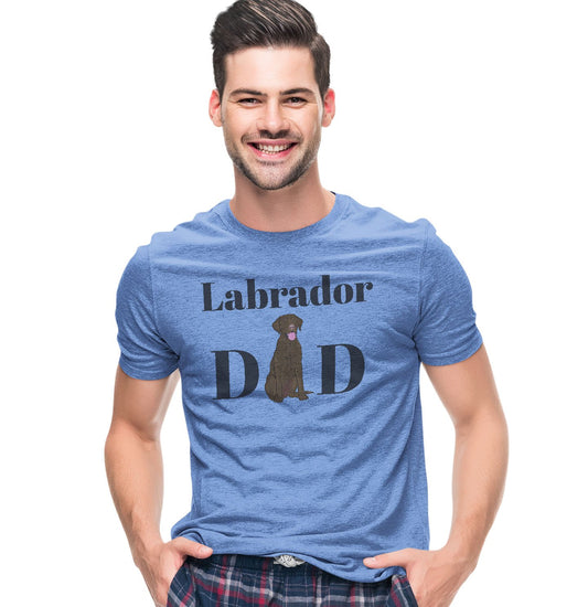 Animal Pride - Chocolate Labrador Dad Illustration - Adult Tri-Blend T-Shirt