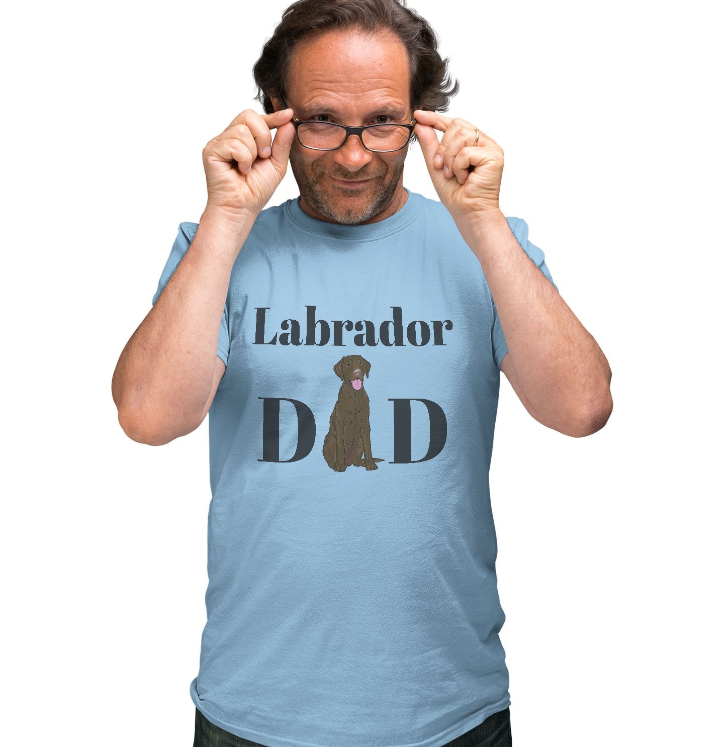 Animal Pride - Chocolate Labrador Dad Illustration - Adult Unisex T-Shirt